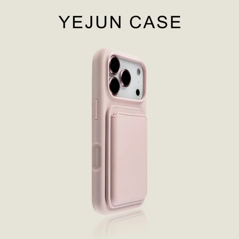 Luxury liquid shockproof card holder phone case for iPhone 17 16 15 13 14 Pro Max soft silicone card slot wallet protect cover