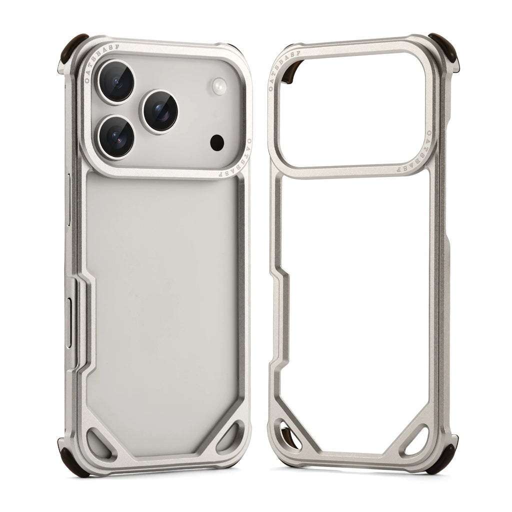 Oatsbasf Metal Slim Phone Case for iPhone 17 Air/17 Pro/17 Pro Max Case Frameless Minimalist Wireless Charging Protecitve Cover