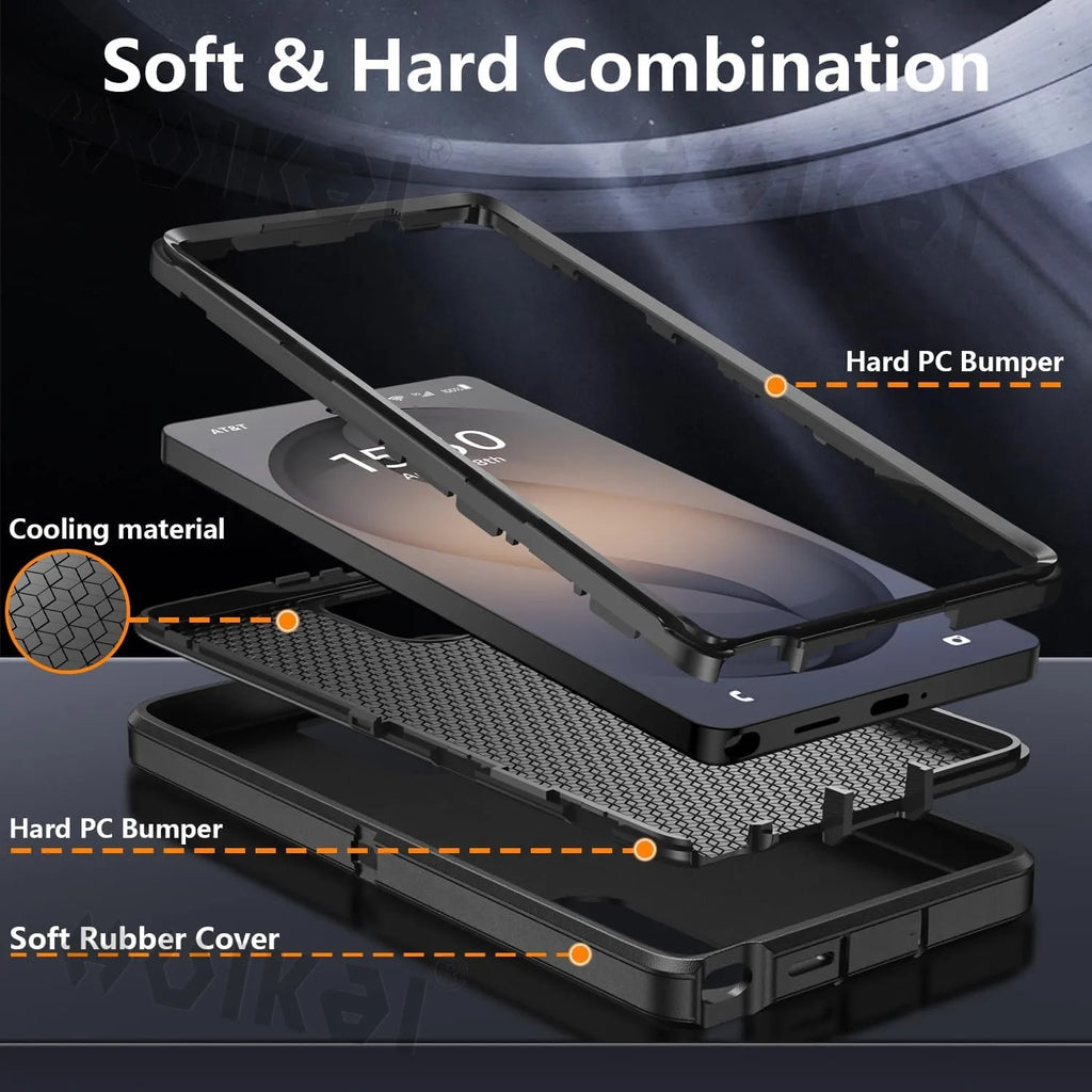 For Samsung Galaxy S26 Ultra S26 S25 Ultra S24 Plus Shockproof Case Heavy Duty Anti-Scratch Rugged Grade Kickstand Phone Cover