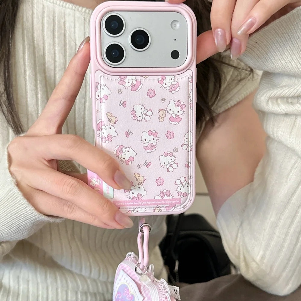 Label sticker flower KT Is Suitable For Apple 17 Pro Max Phone Case 17 Pro 16 Pro 15 Pro Max 14 Pro Phone Case With Pendant