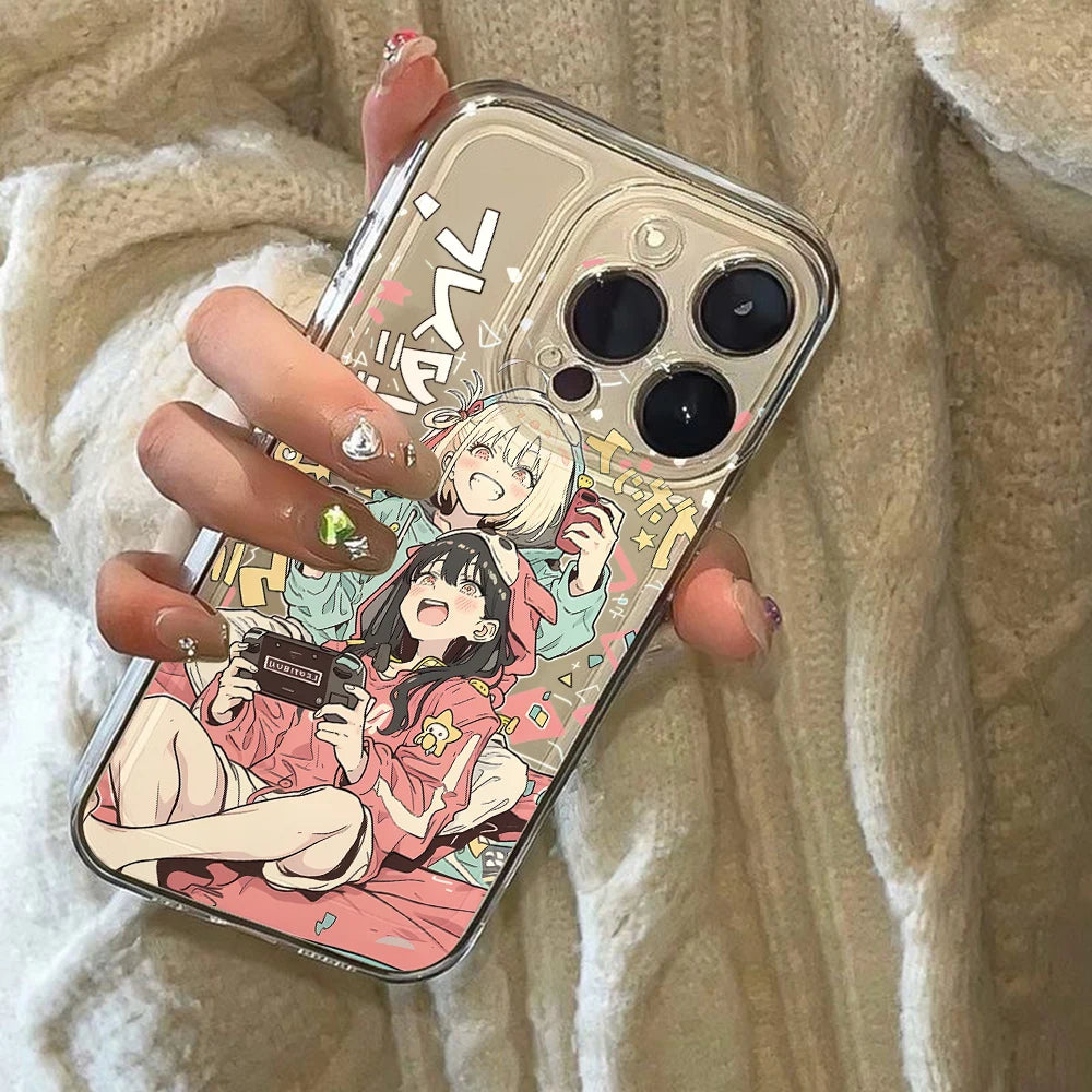 Anime Girl Lycoris Recoil Phone Case for Samsung Galaxy S25 S24 S23 S22 S21 S20 S10 FE Ultra Plus 5G Note 20 10 Pro Clear Cover