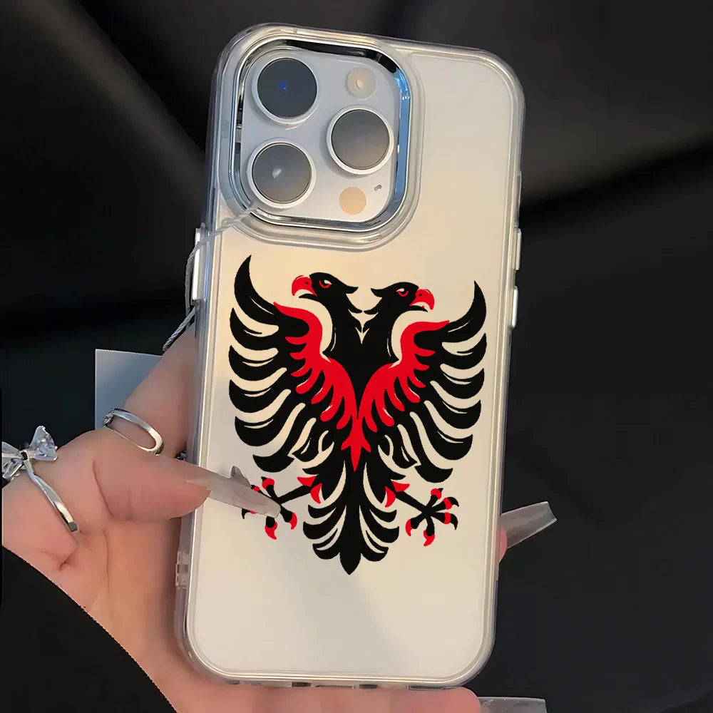 Albanian Eagle Phone Case For iPhone 17 16e 16 15 14 13 12 11 mini Pro Max X XR XSMAX 8 7 Air Plus Transparent Soft Cover