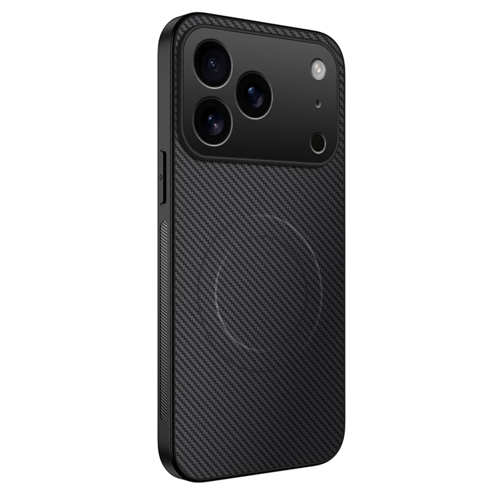 Ultra Thin Carbon Fbier Magnetic Leather Case for iPhone 17 Air 16E 16 15 14 13 Pro Max for Magsafe Shockproof Military Cover