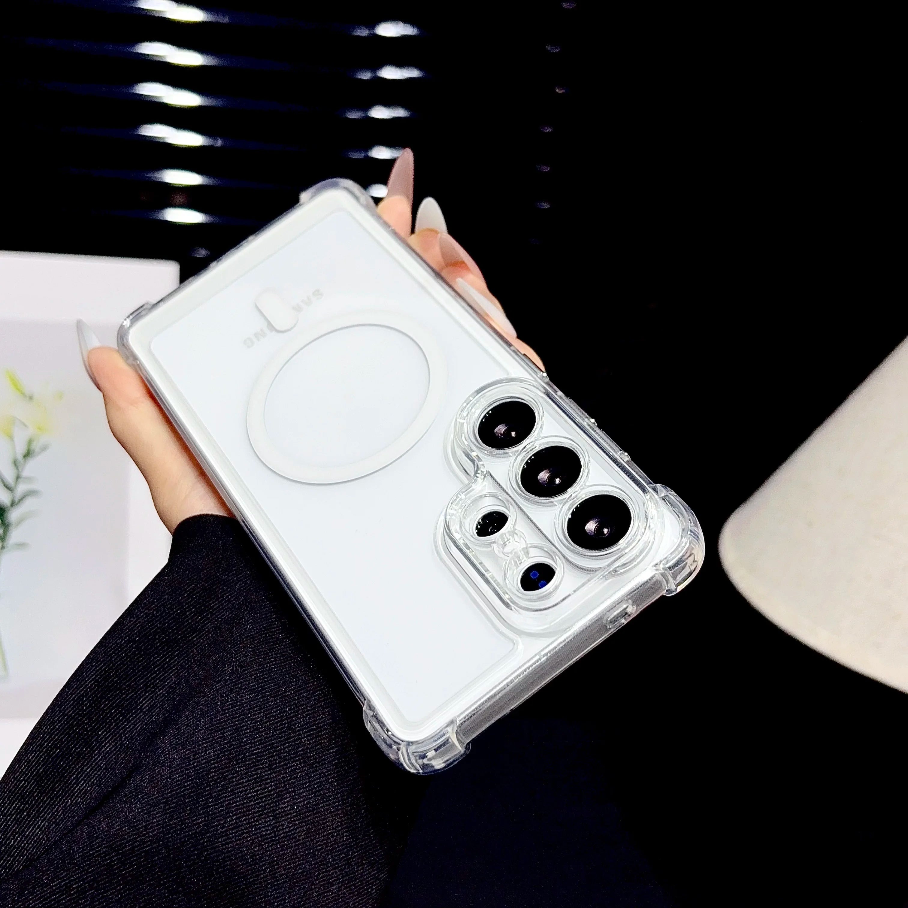 For Magsafe Case Samsung Galaxy S26 S25 S24 S23 S21 S20 FE S22 Note20 Ultra 10 Plus Magnetic Transparent Shockproof Cover