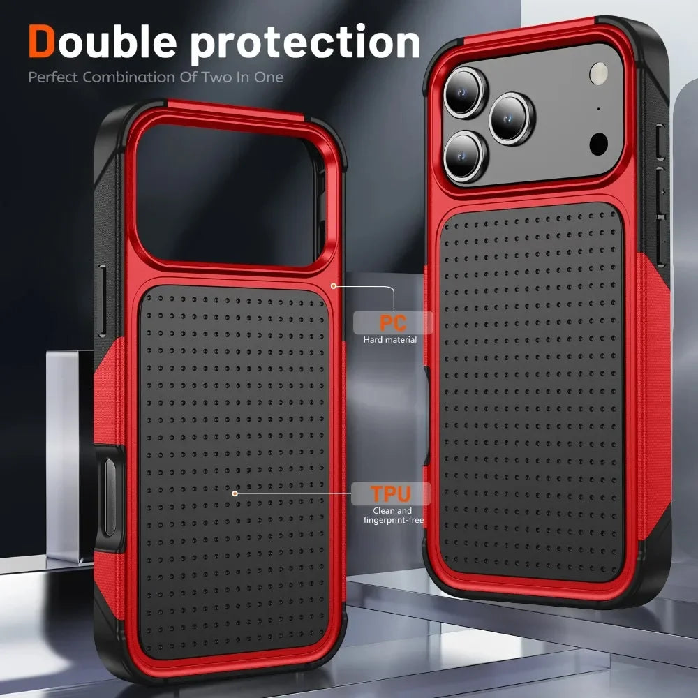 Military Grade 2IN1 Hybrid Armor Phone Case for IPhone 17 Air 16 15 14 Plus 13 12 Pro Max with Packet Box TPU+PC Anti-Drop Cover