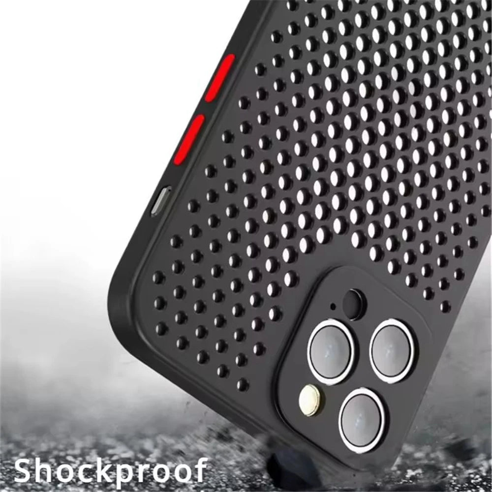 Cooling Breathable Soft Silicone Case For iPhone 17 Air 16 16E 15 14 Plus 13 12 Mini 11 Pro Max XS Max X XR Bumper Back Cover