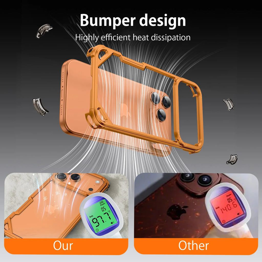 Eary for iPhone 17 Pro Max Air Phone Case Aluminum Alloy Metal Frameless Shell for Magsafe Minimalist Anti-Drop Protective Cover