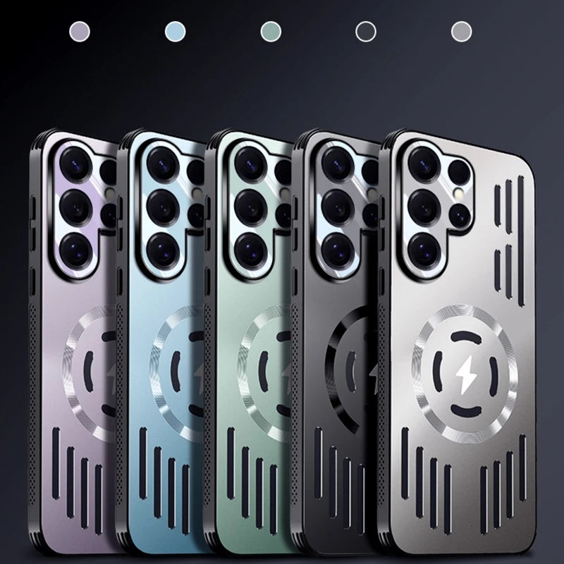 All-round Metal Magnetic Heat dissipation Case For Samsung S26 S25 Ultra Plus S25 Edge True Lens Full Coverage Protection Cover