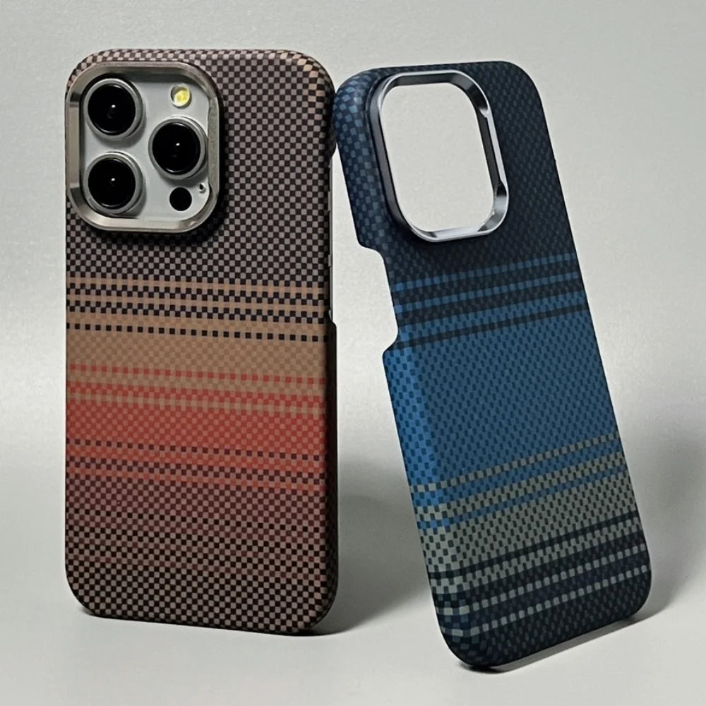 Magnetic Kevlar Texture High Quality Fiber For Magsafe Case For iPhone 17 16 15 14 13 Pro Max Metal Lens Frame Shockproof Cover