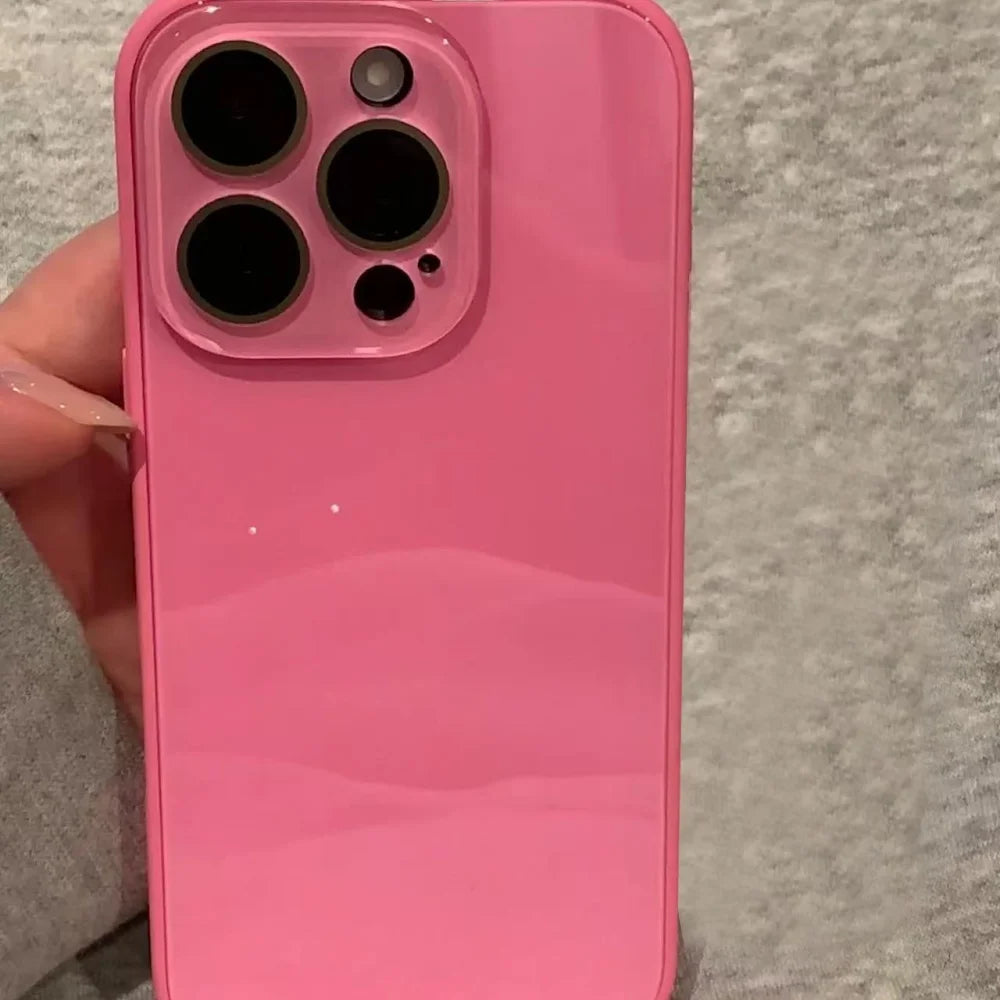 [Jj 5E25] Summer small fresh glass case is suitable for iPhone16Promax Apple 15 mobile phone case