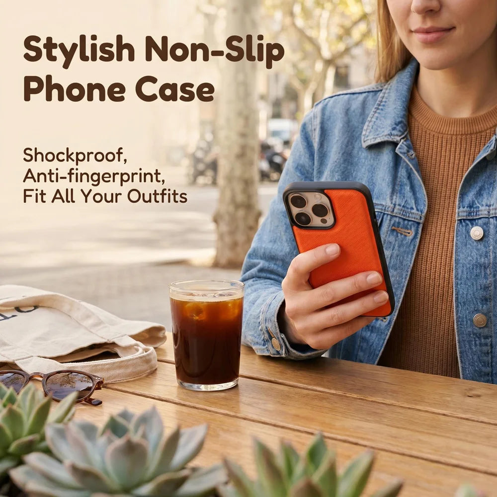 Stylish Luxury Saffiano PU Leather Phone Case Multi Trendy Colors Slim Fashion Shockproof Cover For iPhone 18 17 16 15 14 Series