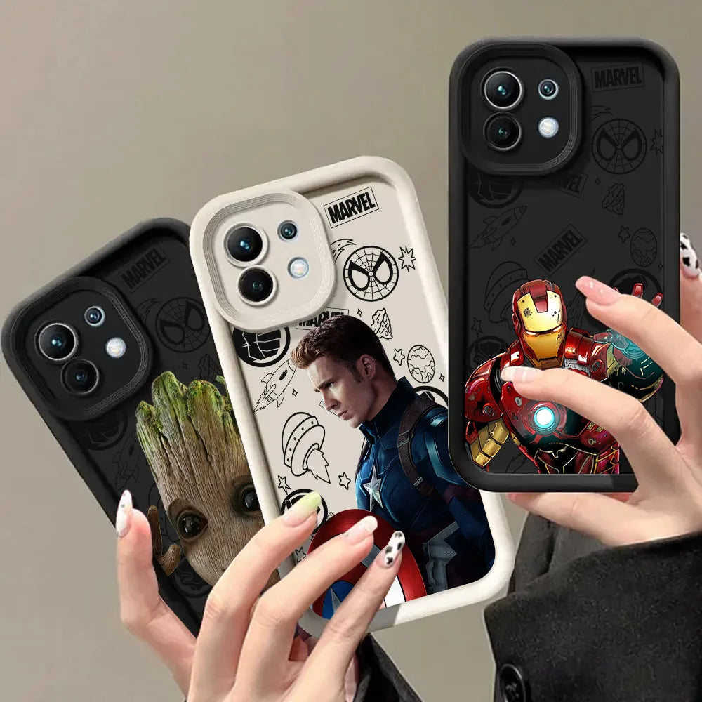 Marvel Ironman Captain America Case for Xiaomi Mi 13T 14 14T 15 15T Pro 17 Ultra Poco M7 M8 F8 F7 X7 X8 Pro Max Shockproof Cover