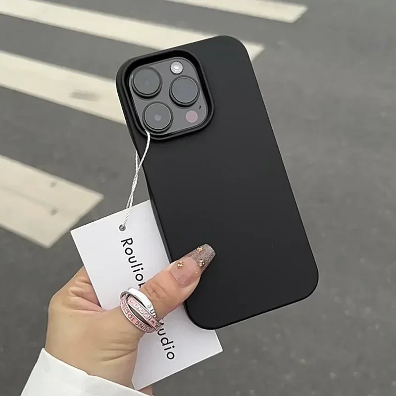 Fashion Soft Candy Liquid Silicone Phone Case For iPhone 17 16 11 12 13 14 15 Pro Max Plus Shockproof Bumper Back Cases Cover