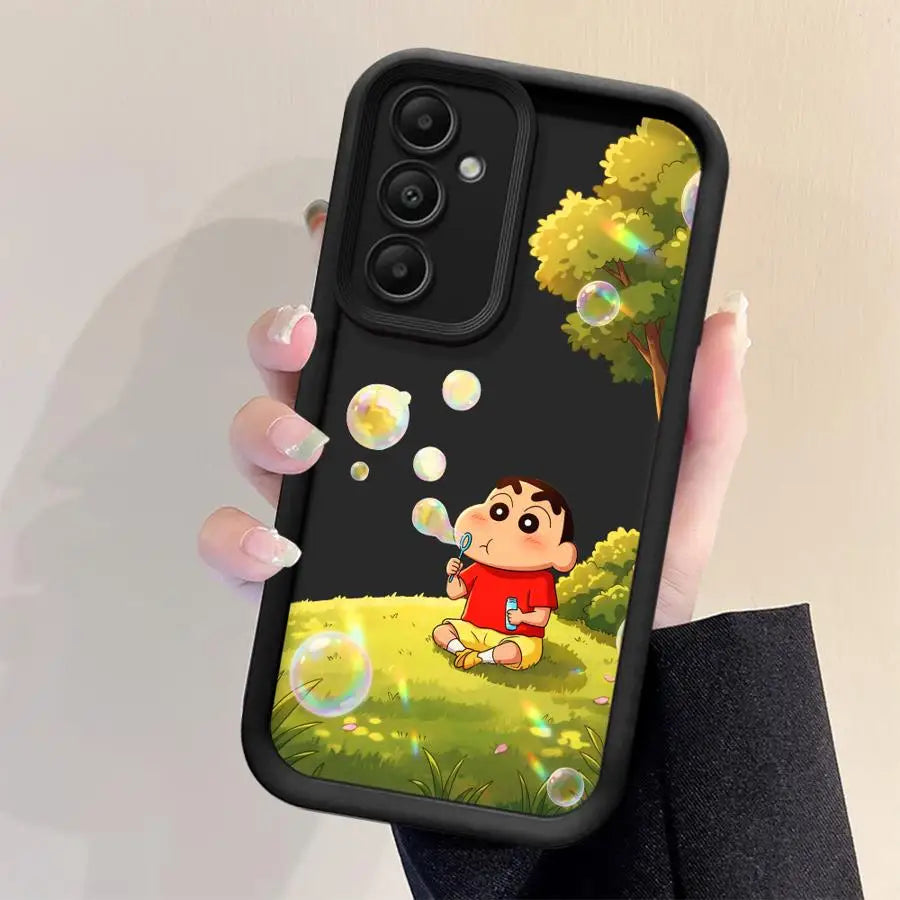 Case for Samsung Galaxy A16 A51 A73 A35 A36 A71 A72 A34 A12 A13 A53 A54 A56 A26 A32 A15 A23 Phone Cover Cool Cra-yons Shin-chans