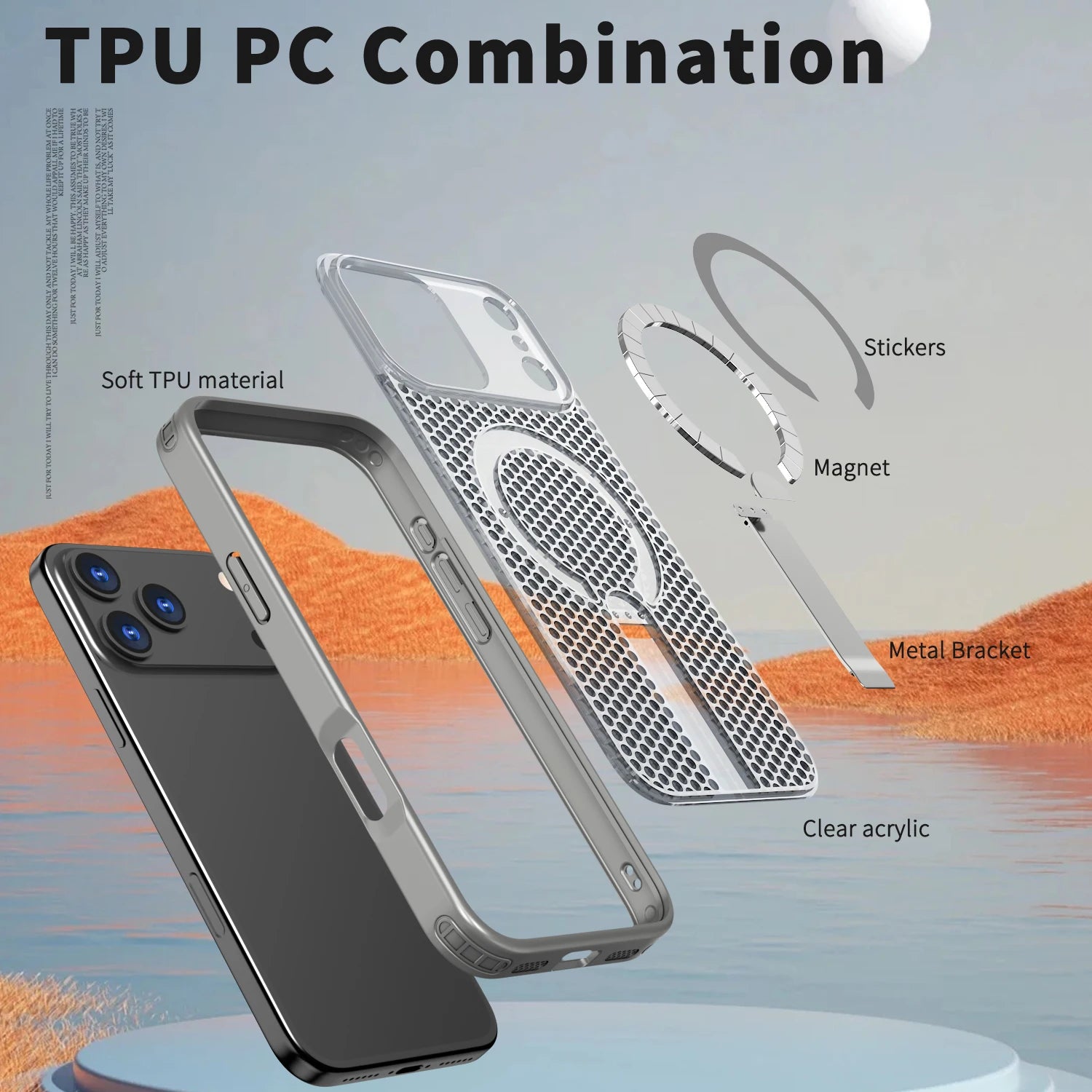 Phone Case For iPhone 17E 16E Air 17 16 15 14 13 12 11 Pro Max Plus Luxury For Magsafe Magnetic Bracket Heat Dissipation Covers