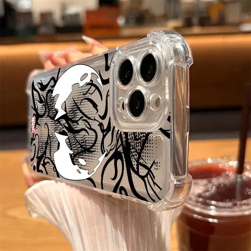Marvel Hero Spiderman Venom Cool Clear Case For iPhone 17 16 15 14 13 12 11 Pro Max 16e 17e Air 13 15 Plus XS XR 7 8 Phone Cover