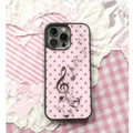 Pink Brown Polka Dot Girl Heart Music Note Fashion Phone Case For iPhone 17 16 15 14 13 12 11 Pro Max Plus Y2K Trendy Hard Cover