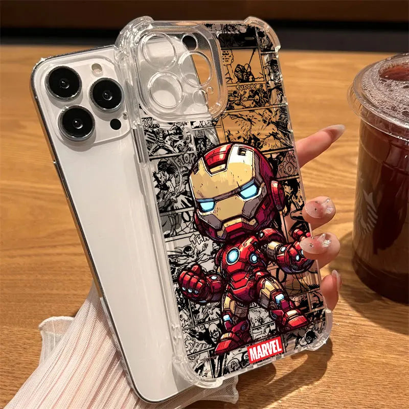 Marvels Cute Ironmans Spidermans Case For Xiaomi 17T Pro 5G 15T 12T 15 F7 Ultra POCO F7 M7 X4 X5 X7 X8 Pro Max Clear Phone Cover
