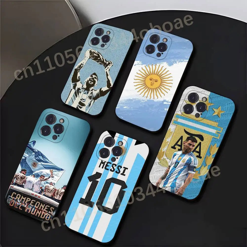 2026 WC ARG A-Argentina Phone Case For iPhone 17,16,15,14,13,12,11,Pro,Max,Plus Soft Black Cover
