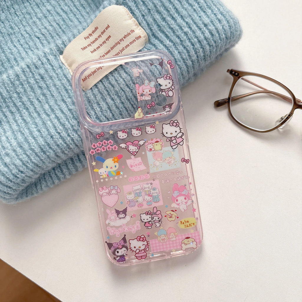 Luxury IMD Sanrio Hellos Kitty Kuromis Melodys Phone Case For iPhone 17 Pro Max 16 Pro 15 Pro 14 Pro Max Shockproof Back Cover