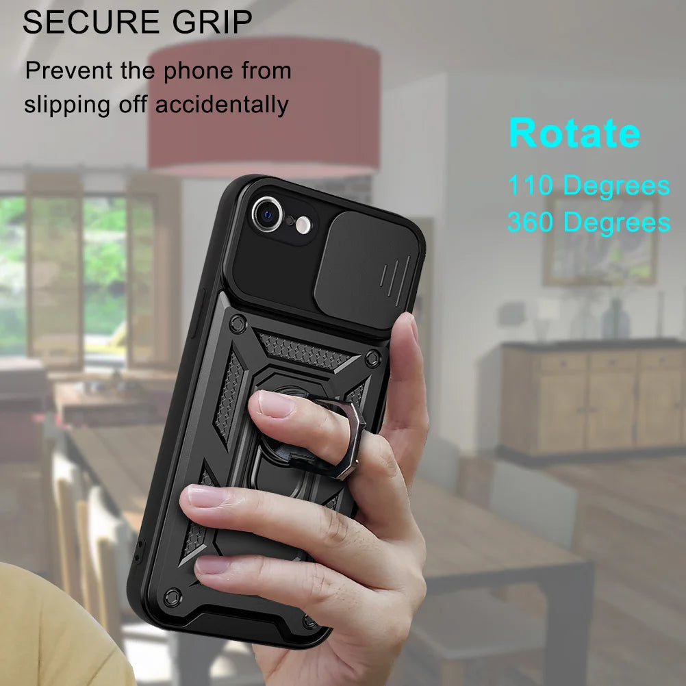 For iPhone SE 2020 Case SE 2022 SE 2 3 SE2 SE3 Shockproof Armor Lens Protector Phone Cover For iPhone 7 8 iPhone7 Case With Ring
