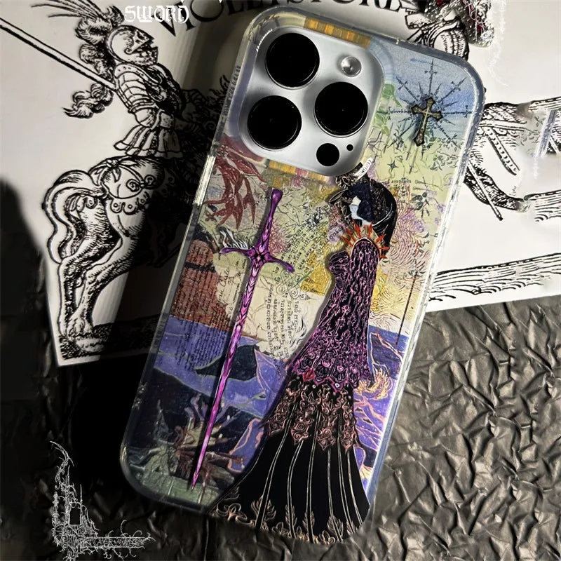 Retro Angel Cross Feather Texture Phone Case for Huawei Honor X9d X7d 400 200 X6a X8b X7a X9a X7b X8a Smart Plus Lite Pro 4G 5G