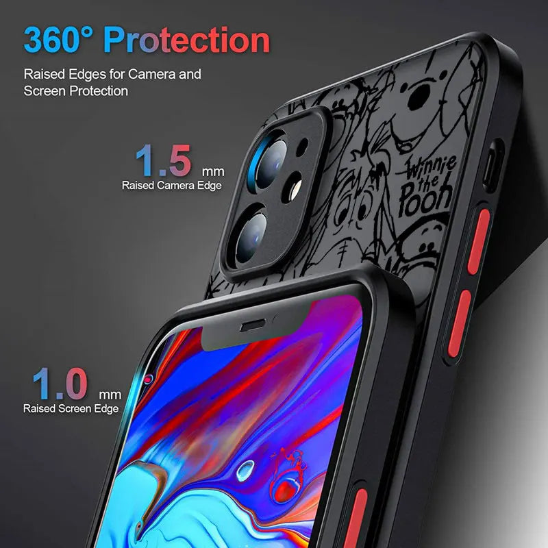 Lovely Winnie The Pooh Piglet Phone Case For iPhone 17 16 15 Pro Max Case 14 13 12 11 Pro Max 16e 17e Air XS XR X 7 8 Plus Cover