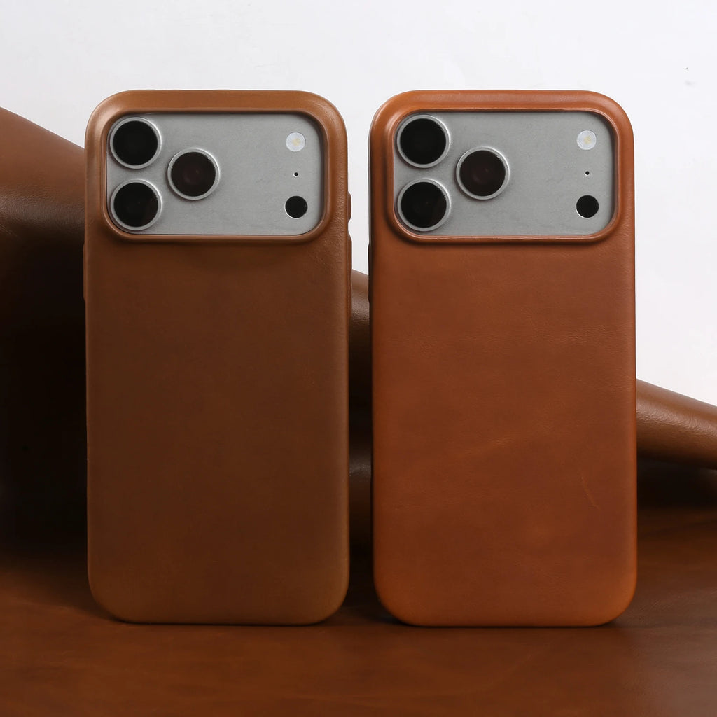 Premium Real Leather Back Case For Iphone 17Pro 16pro Max 15 14 13 12 11 Business Full Covered Protective Cover Phone Cases