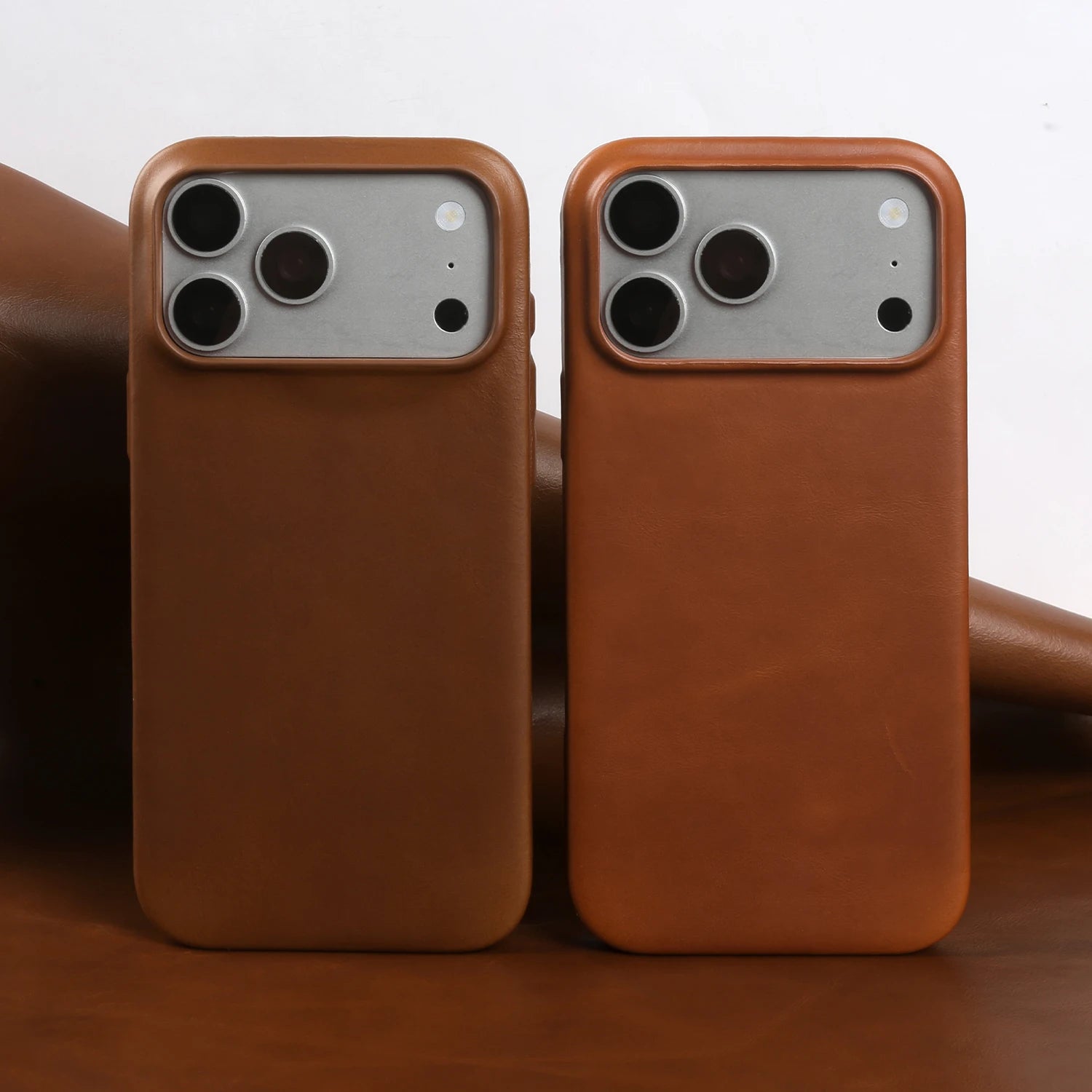 Premium Real Leather Back Case For Iphone 17Pro 16pro Max 15 14 13 12 11 Business Full Covered Protective Cover Phone Cases