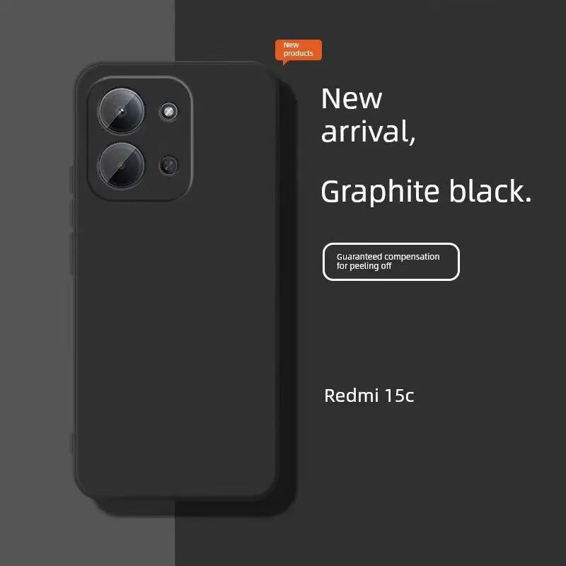 Square Liquid Silicone Phone Case for Xiaomi Redmi 15C 4G Case Redmi15C 4G 5G EU Matte Bumper Soft TPU Back Case Fundas