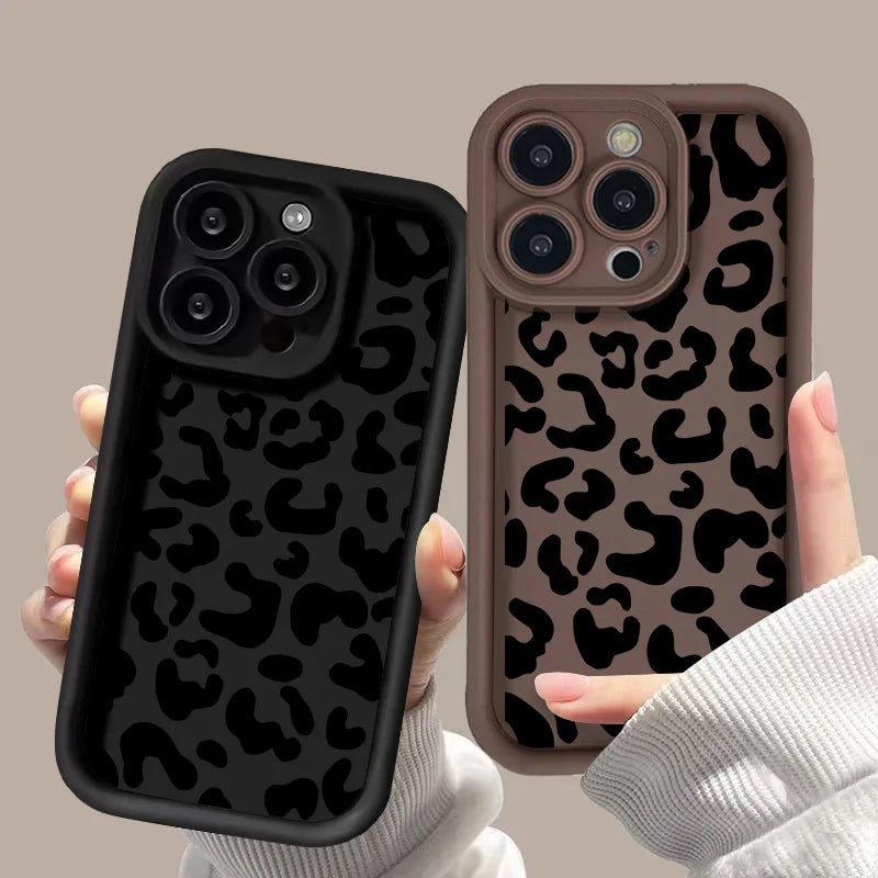 Soft TPU Leopard Painted Phone Case For iPhone 17 16 Pro Max 11 13 15 14 12 Air 16E 17promax 16promax Shockproof Funda Cover