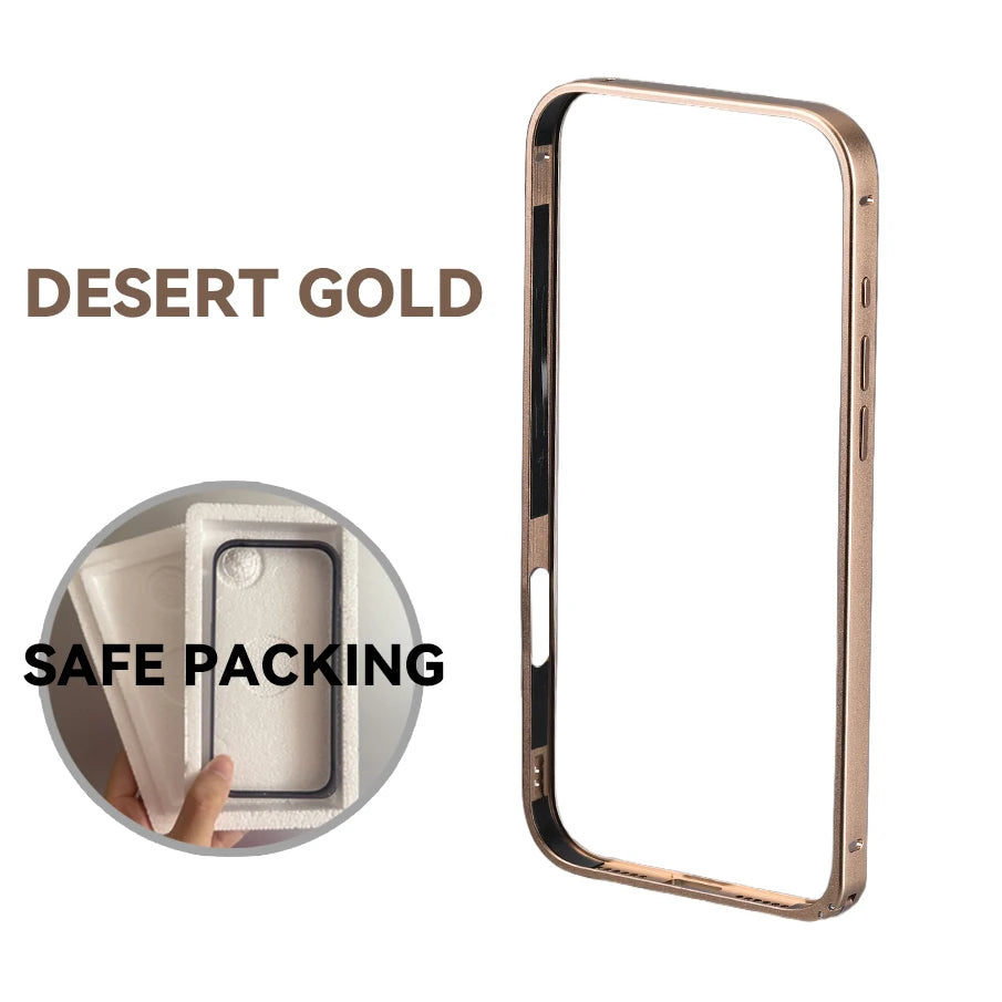 17pro Light Aluminum Metal Bumper Case Orange For iPhone 12 13 14 Plus 15 16 17 Pro Max Ultra Thin Alloy Back Frame Accessories
