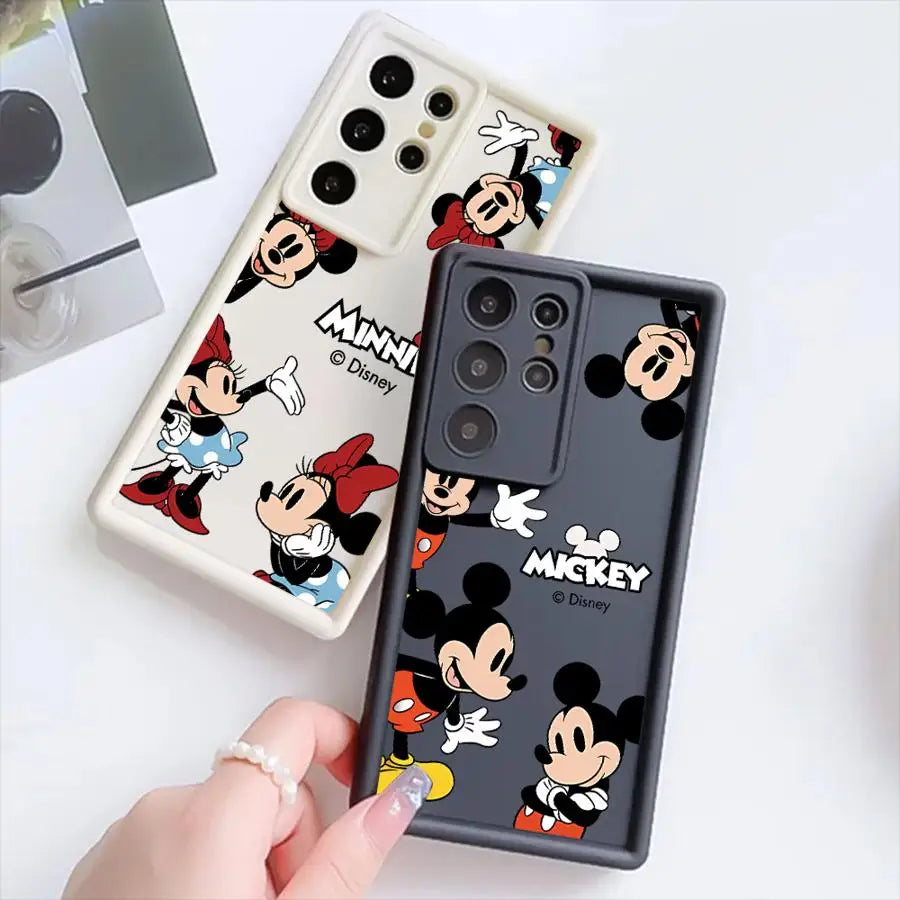 Cartoon Disney Mickey Minnie Mouse Phone Case for Samsung Galaxy S26 Ultra S21 S24Ultra S25 Edge S24 Plus S22 S20FE S23 FE S25FE