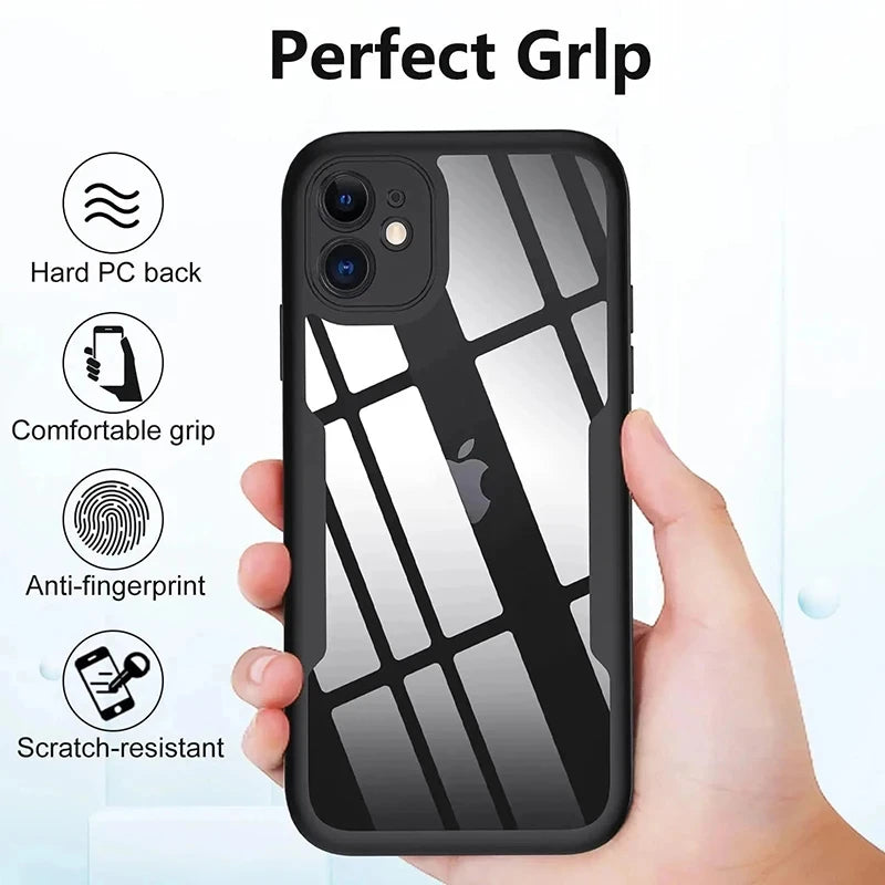 360 Degree Case For iPhone 16 15 11 13 12 14 Pro Max XS Max XR 14 15 16 Plus Built-in Screen Protection Phone Cases Clear Cover