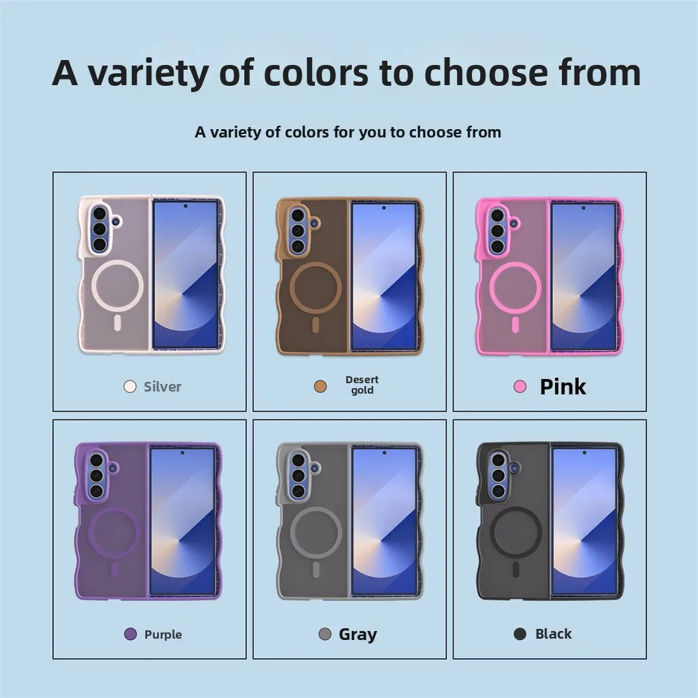 Matte Translucent Shockproof Phone Case for Samsung Galaxy Z Fold 7 6 5 4 5G Fold7 Fold6 Fold5 for Magsafe Magnetic TPU Cover