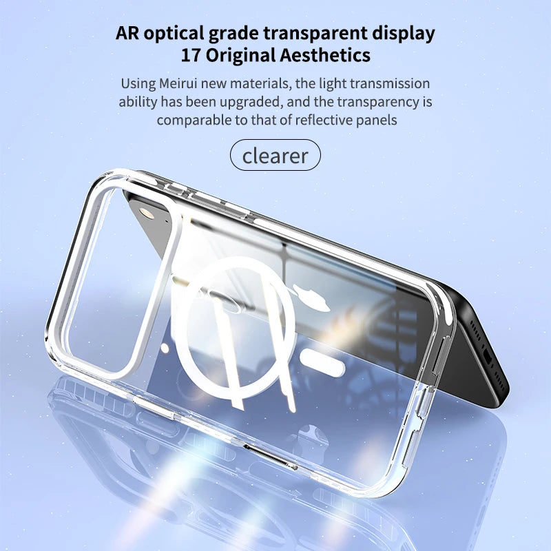 Luxury PE Striped Border HD Phone Case for iPhone 17 Air 16 15 14 Plus 13 12 Pro Max for Magsafe Magnetic Wireless Charge Cover