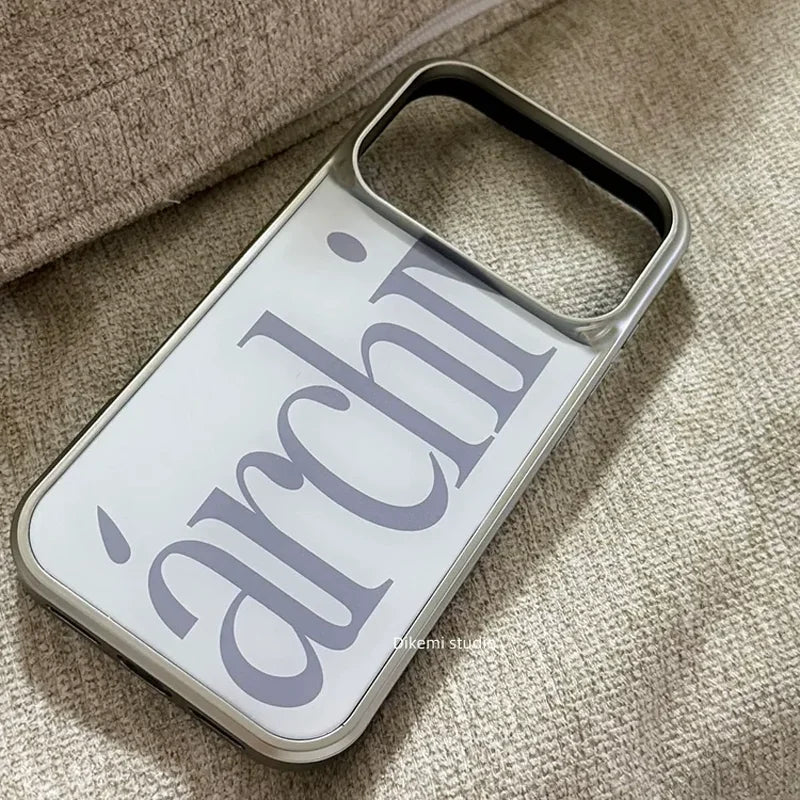 Minimalist And Personalized Letter Archive Simple Phone Case for iPhone 17AIR 16 15 14 13 12 11 PRO MAX PLUS Y2K Drop Glue Cover