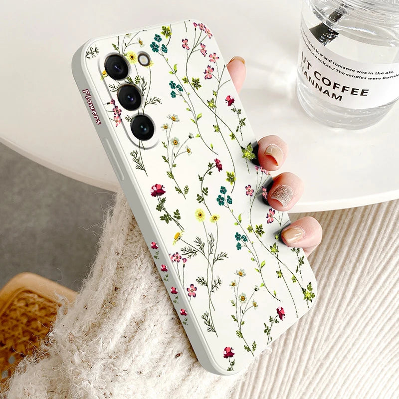 S 23 Yellow Sunflower Silicone Phone Case For Samsung S23 S23Plus S23FE S23Ultra S21 S22 S20FE S21FE S22Ultra S24Plus Cover