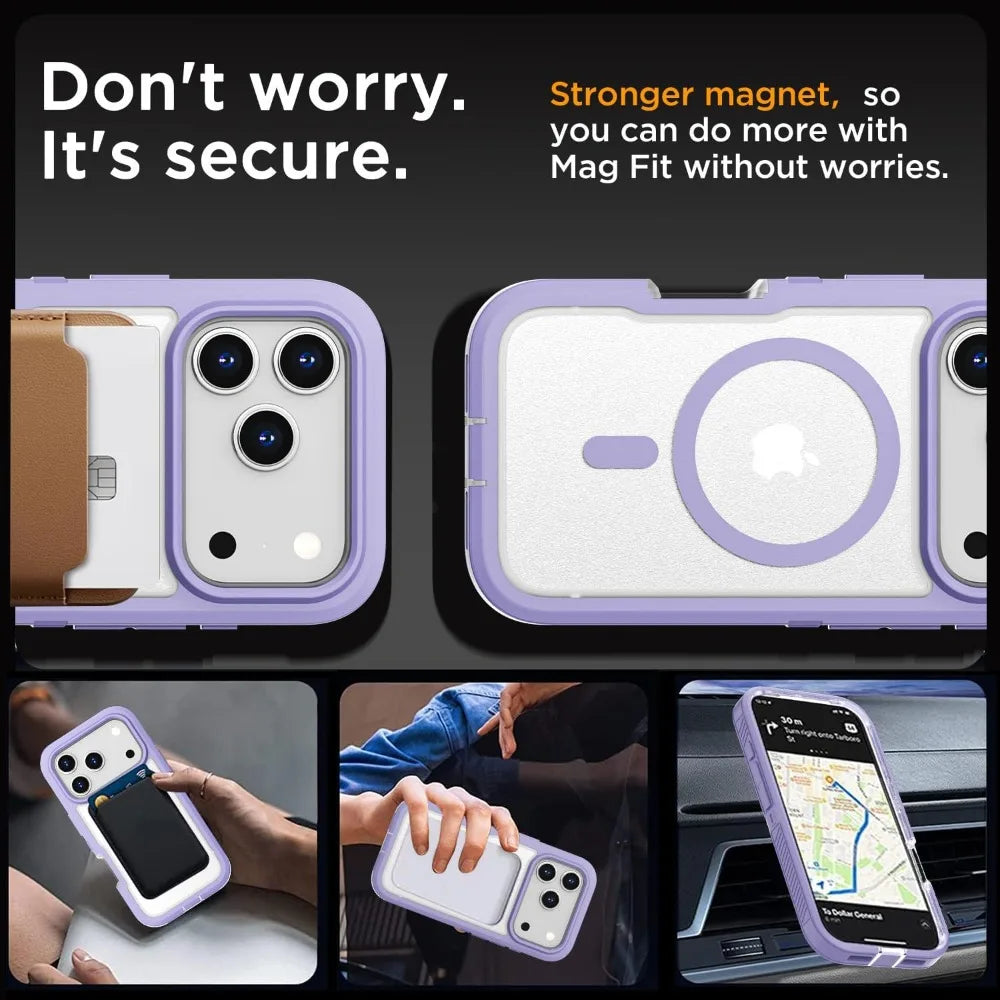Matte Clear Magnetic OTT Phone Case for IPhone Air 17 16 15 14 Plus 13 Pro Max Anti-Slip Grip & Wireless Charge Protector Cover