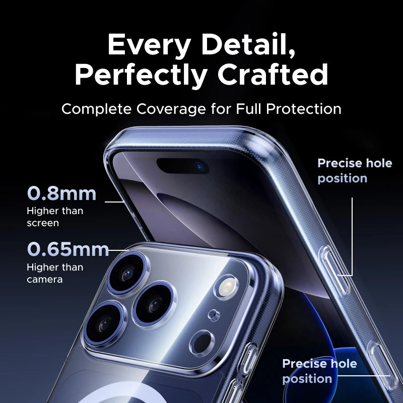 Transparent Phone Case For iPhone 17 16 Pro Max 13 12 Mini 11 14 15 Plus 16E 17 Air For Magsafe Wireless Charger Magnectic Cover