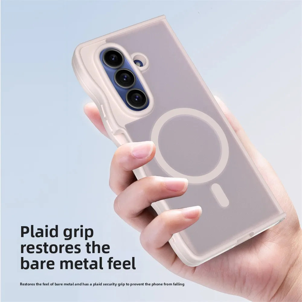 Matte Translucent Shockproof Phone Case for Samsung Galaxy Z Fold 7 6 5 4 5G Fold7 Fold6 Fold5 for Magsafe Magnetic TPU Cover