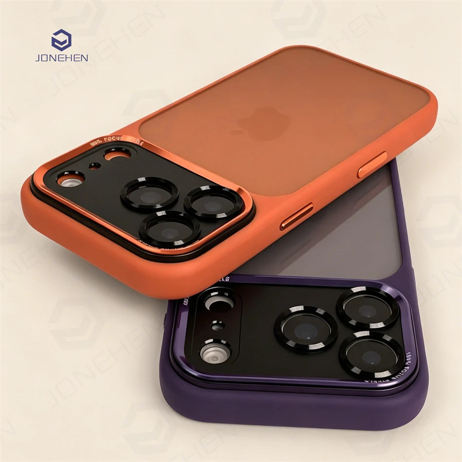 Luxury Hit Color Transparent Case For iPhone 17 16 Plus 15 14 13 Pro Max 17Pro Clear Shockproof Silicone Bumper Alloy Lens Cover