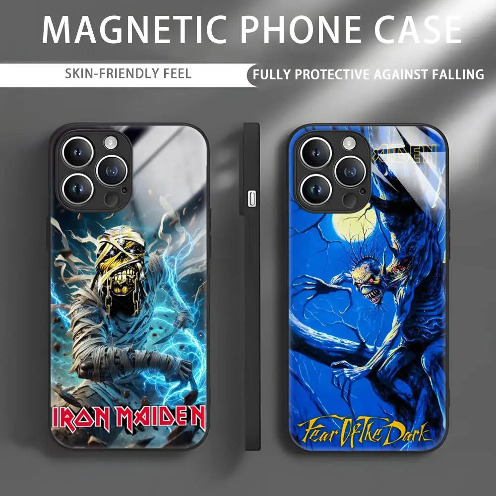 R-Run-To-The-H-Hills-Iron-M-MaidenES Phone Case For iPhone 16 15 14 13 12 11 X XR XS 8 Plus Mini Pro Max Glass Magnetic Case