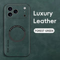 Luxury Texture Skin-friendly PU Leather Slim Case For IPhone 17Pro Max Air 16 15 14 13 12 Plus Magnetic Charging Anti-Drop Cover