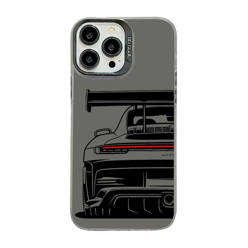 GT3 Car Phone Case for iPhone 17 AIR 16 15 14 13 Pro 12 11 Pro Xs X XR Max Laser Hard PC+TPU Cases Back Cover-S790P1