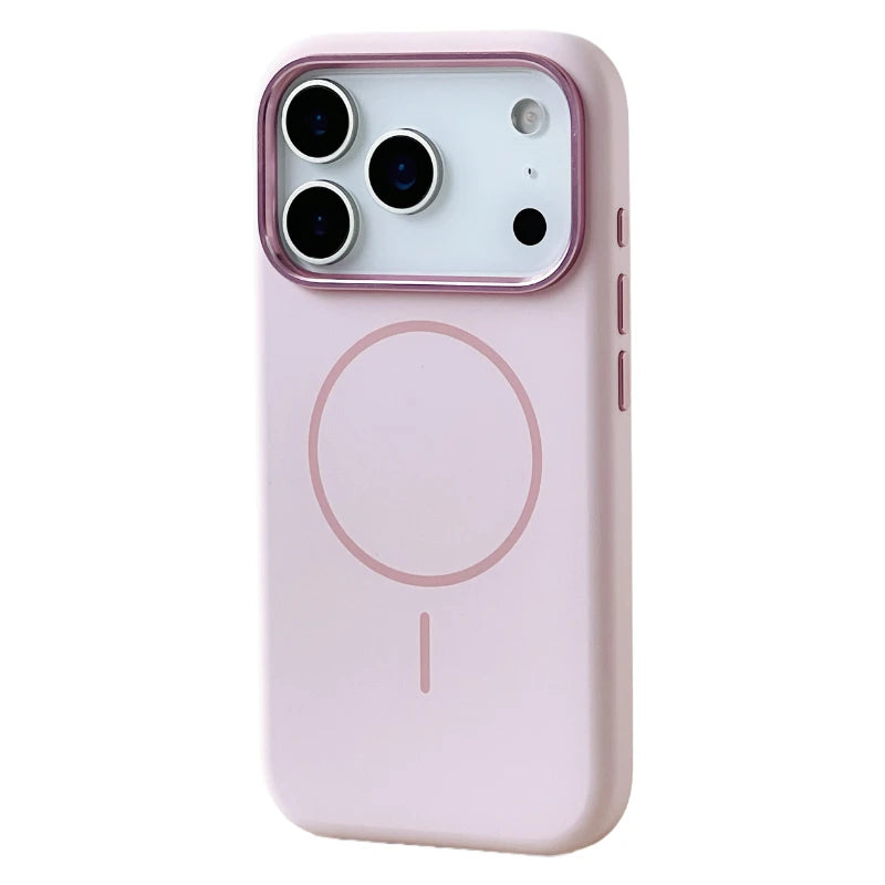 Liquid Silicone Solid Color for MagSafe Case For iPhone 17 17pro max 16 15 14 13 12 Alloy Lens Protective Flocking lining Cover