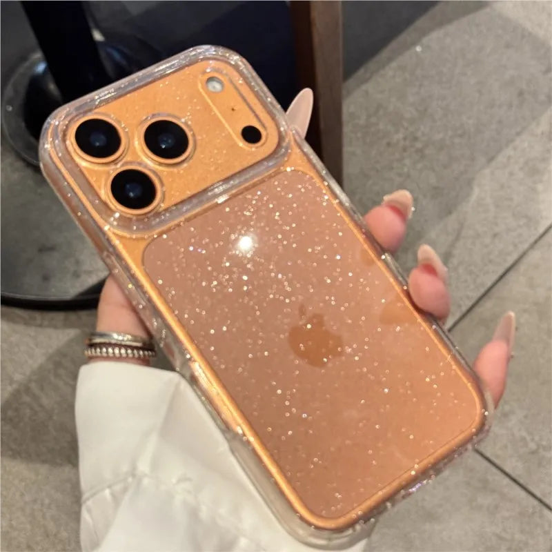 Luxury Bling Glitter Clear Case For iPhone 13 14 15 16 17 Pro Max Air Plus Fashion Shockproof Transparent Soft Silicone Cover