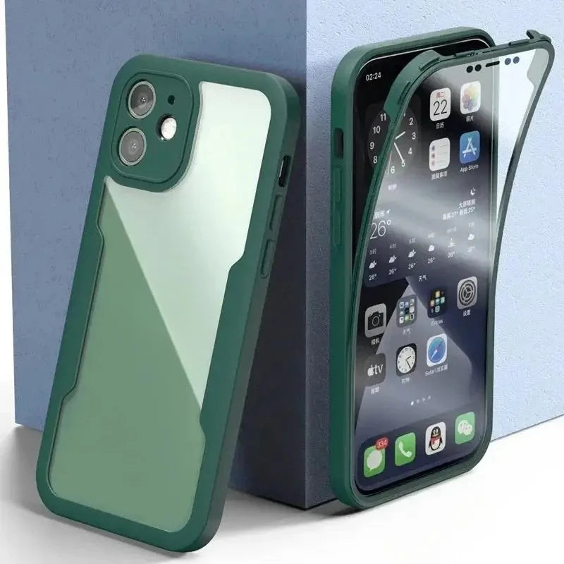 360 Full Cover Case For iPhone 17 Pro Max Air Capa For iPhone 16 Pro Max 14 15 Plus 16E 13 12 Mini Screen Protection Phone Cover
