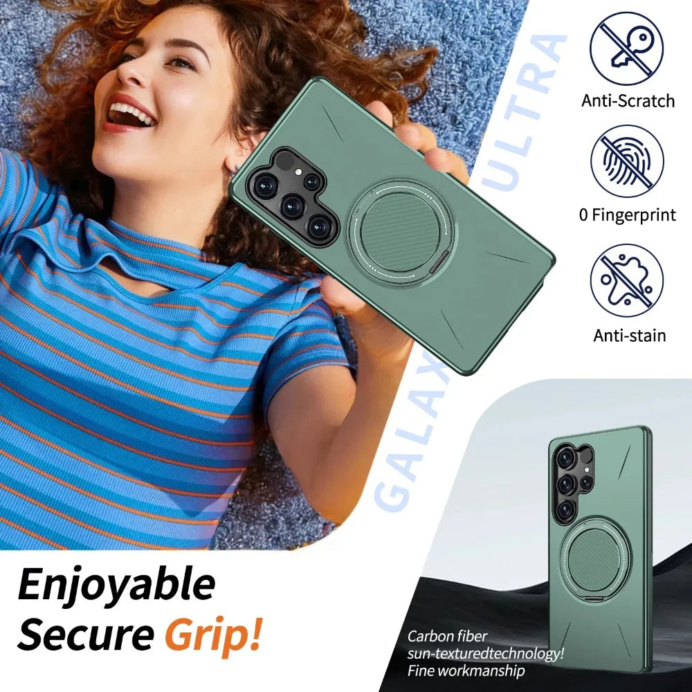 360° Rotating Magnetic Bracket For MagSafe Case For Samsung Galaxy S26 S25 Edge S24 Plus S23 FE Ultra Anti-Drop Protector Cover