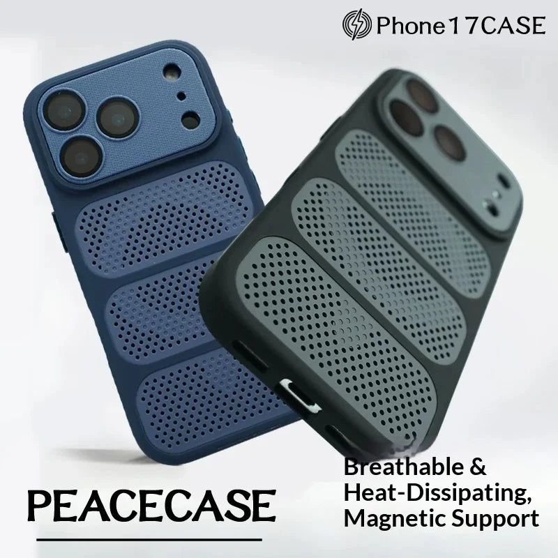 For Magsafe Breathable Heat Dissipation Magnetic Phone Case For iPhone 12 13 17 Pro Max 14 15 16 Plus Lens Film Protect Cover